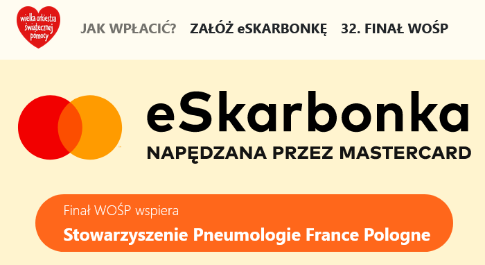 E-skarbonka – Stowarzyszenie Pneumologie France Pologne wspiera WOŚP